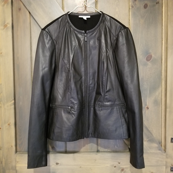 Emerson Rose Leather Merino Wool Blazer Jacket XL - Picture 7 of 13